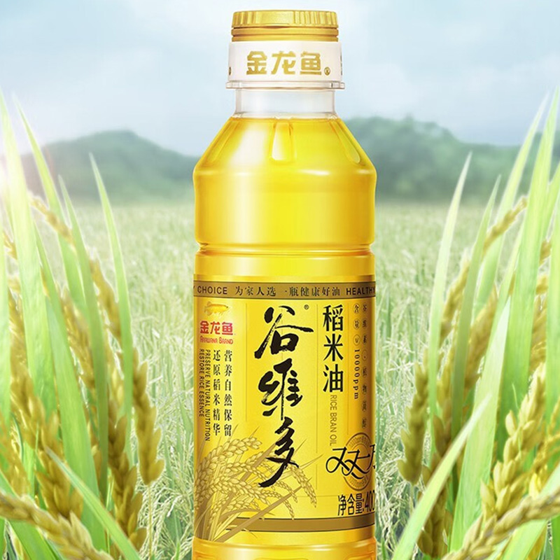 金龙鱼稻米油小巧瓶装锁留鲜香双一万稻米油400ml*2瓶高清大图