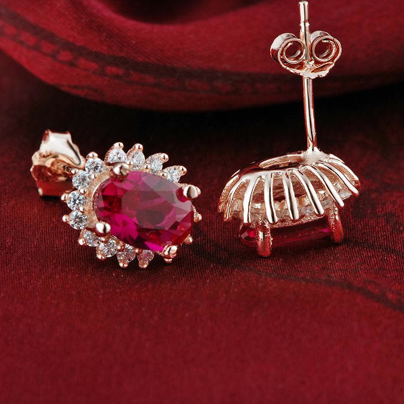 仿红刚玉 爱的海誓 浪漫耳钉 高贵 女 3004038-05送女朋友七夕情人节礼物图片