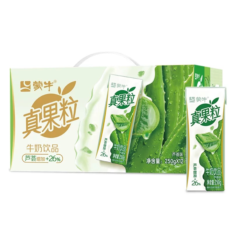 苏宁 蒙牛 真果粒牛奶饮品 芦荟果粒 250ml*12盒(新老包装随机发)