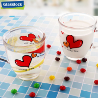 三光云彩(GLASSLOCK)韩国进口玻璃水杯375*2礼盒套装爱心对杯情侣杯子红心茶水杯PG944
