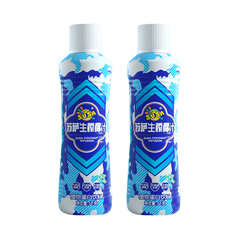苏萨SUSA 生榨椰子汁1kg *6 瓶整箱装 生榨果肉椰汁 椰子汁 生榨椰汁 植物蛋白饮料 宴席婚庆团圆聚会高清大图