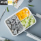 三维工匠保鲜盒 可冰箱简约白色透明盖塑料可微波炉便当盒分格点心水果盒 350