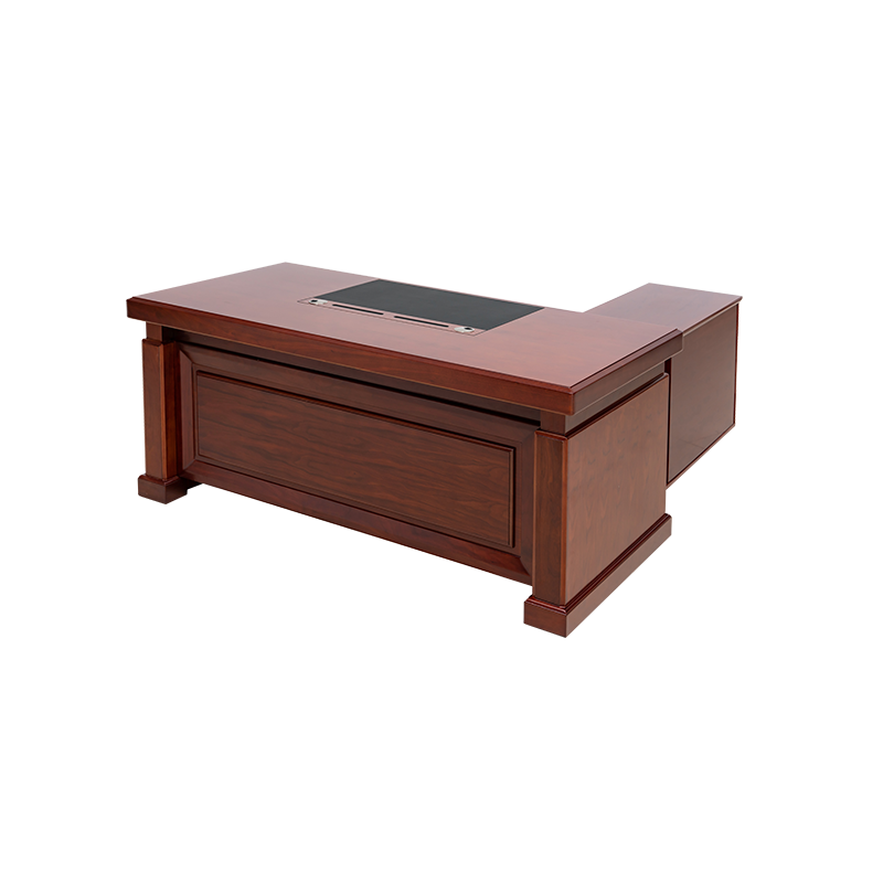 【理政】油漆办公桌 政府机关油漆大班台 现代中式办公桌实木贴皮经理桌 主管班台高清大图