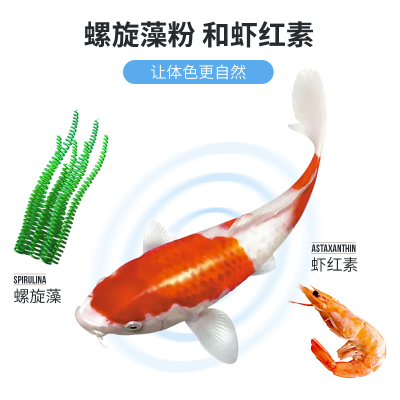 锦鲤饲料观赏鱼鱼食金鱼淡水鱼粮通用增体增色育成冷水5斤高清大图