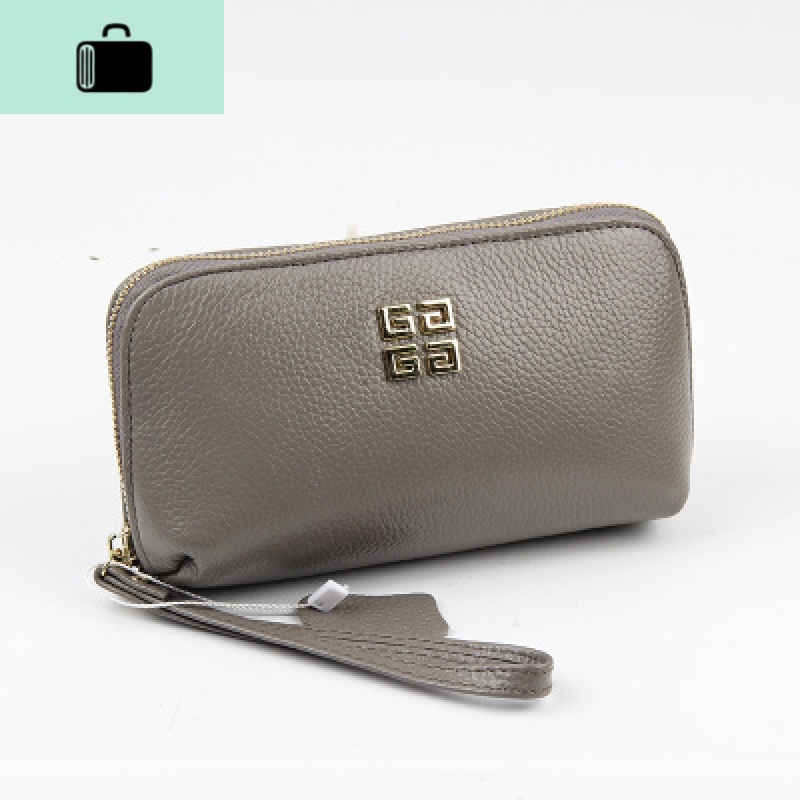 手拿包女皮钱包长款2020新款日韩多卡位手抓包牛皮手机零钱包潮NEW LAKE 大象灰（头层牛皮）