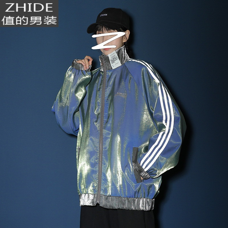 suntek炸街外套高级范自留男设计感小众上衣人鱼姬偏光棒球服夹克情侣