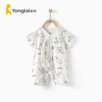 童泰(TONGTAI)夏季婴儿衣服0-6月新生儿纯棉短袖蝴蝶连体衣哈衣