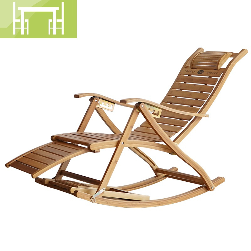竹摇摇椅家用大人阳台休闲懒人躺椅藤编老人午睡夏季实木逍遥椅子视频