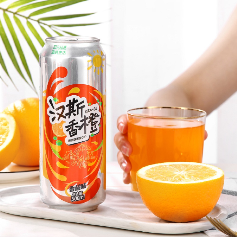 汉斯香橙碳酸饮料500ml12罐箱