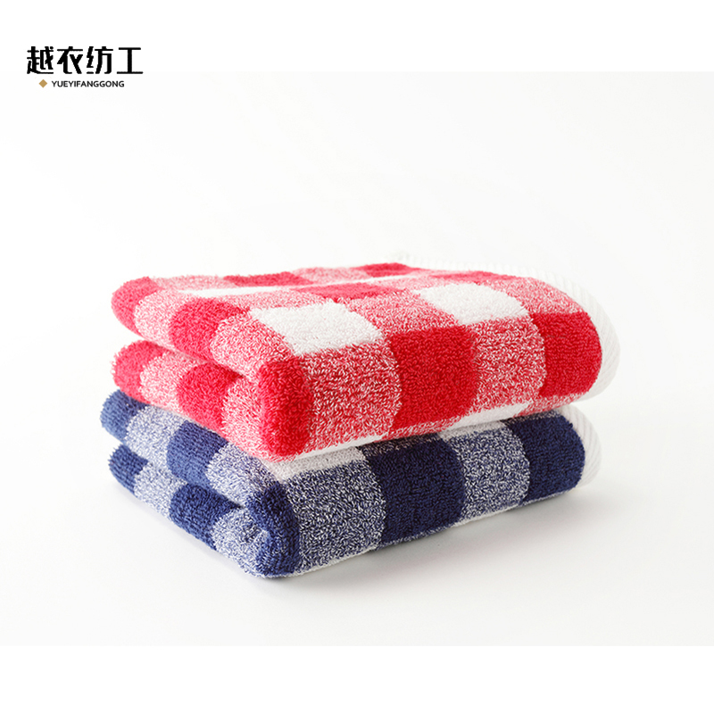越衣纺工 大方格毛巾 34*74(±2)条高清大图