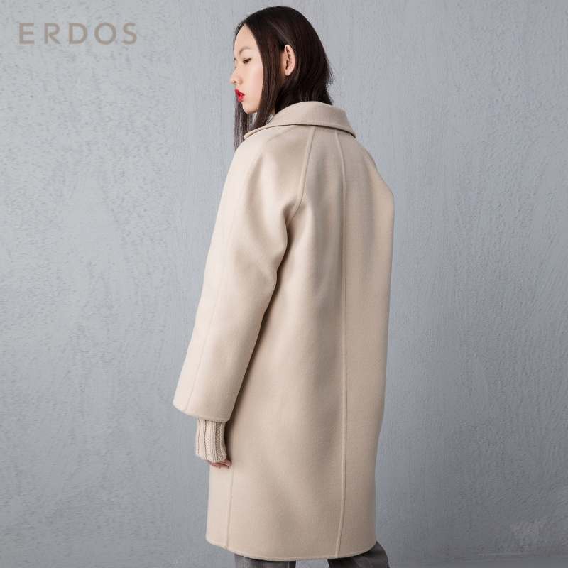 ERDOS 纯色简约女士羊绒大衣温暖舒适外套通勤淑女