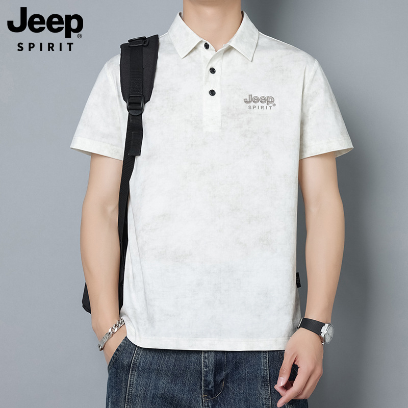 Jeep spirit 短袖男夏季宽松商务休闲polo衫男装翻领薄款半袖T恤