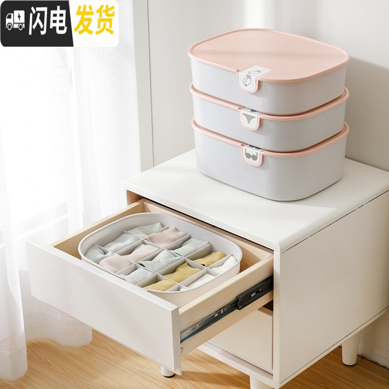 三维工匠内衣收纳盒内裤袜子收纳盒分格家用宿舍袜子盒收纳盒袜子收纳高清大图