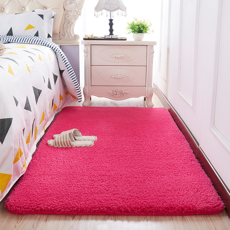 美帮汇ins公主房间小地毯卧室铺满毛绒面羊羔绒飘窗垫床边垫子地垫