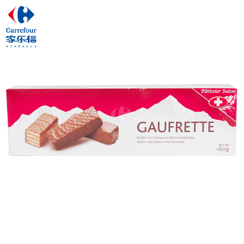帕蒂诗进口饼干 家乐福 瑞士帕蒂诗牛奶巧克力威化饼干160克 价格图片品牌报价 苏宁易购家乐福进口精选官方旗舰店