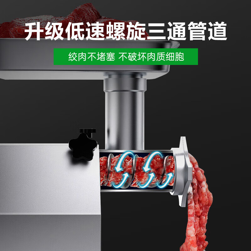 意黛斯(YIDAISI)绞肉机大功率商用灌肠机搅肉机台式不锈钢大型电动绞肉机碎肉机铝合金款YDS-SXC-12L高清大图