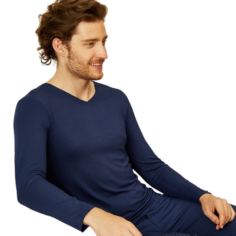 小护士 男士生热炭无痕V领上衣 WRY003/件高清大图