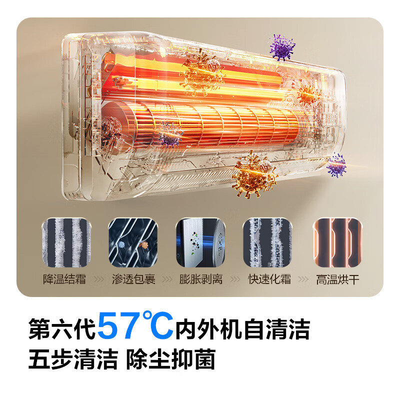 科龙KELON空调静省电空调1.5匹空调 新一级能效 壁挂式冷暖空调 智能WiFi 空调 除湿 柔风感35GW/QS1