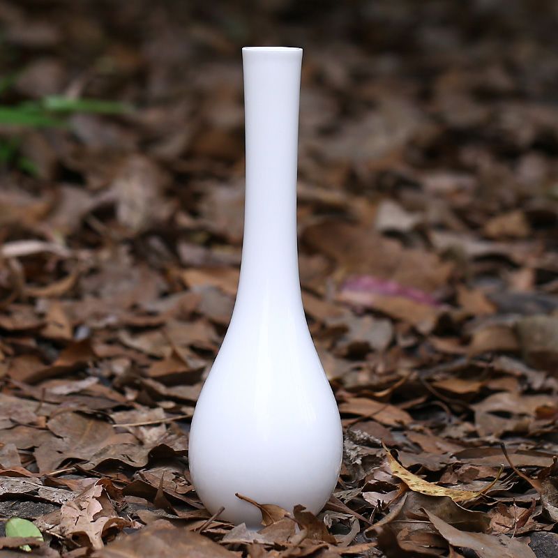 苏宁放心购白瓷净瓶观音瓶茶道花插装饰品佛具用品摆件德化陶瓷玉净瓶