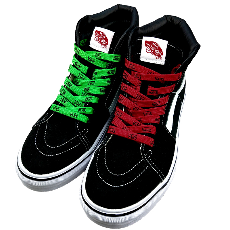 适配万斯范斯印字母vans高中帮鞋带棋盘格解构原装品质经典潮男女白色