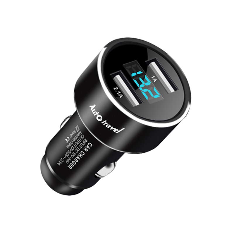 美旅(AMERICAN TOURISTER) 金属双USB数显车充AT-5003 3.2*3.2*6.5cm