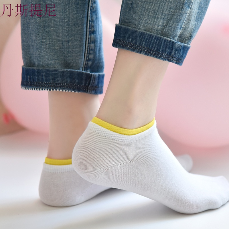 10双装袜子女短袜纯棉女士船袜低帮浅口白色棉袜韩国可爱夏季薄款
