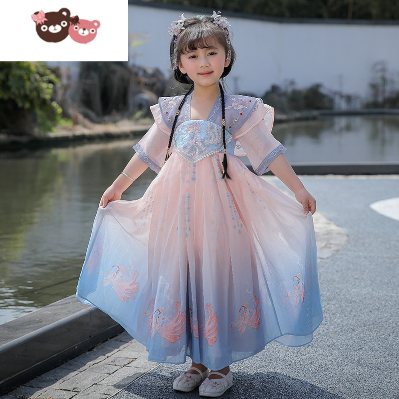 减满69元减1元实名有礼实名认证领苏宁支付券绿彩虹光儿童汉服女童