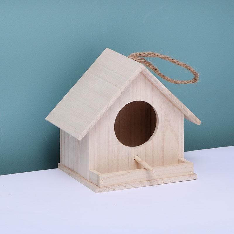 鸟屋户外鸟巢通巢鸟笼繁殖箱鸟窝鸟巢鹦鹉鸟窝保暖繁殖木质鸟房子圆形