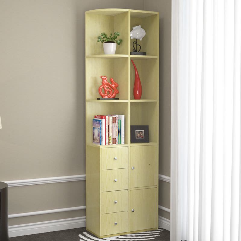 森美人简易角柜墙角柜简约现代书架落地书柜豪华型置物架客厅转角三角柜图片