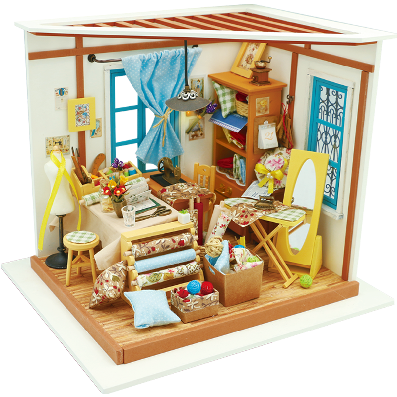 若态3D立体拼图拼装建筑模型手工DIY小屋 生日创意木质花房 美味厨房高清大图