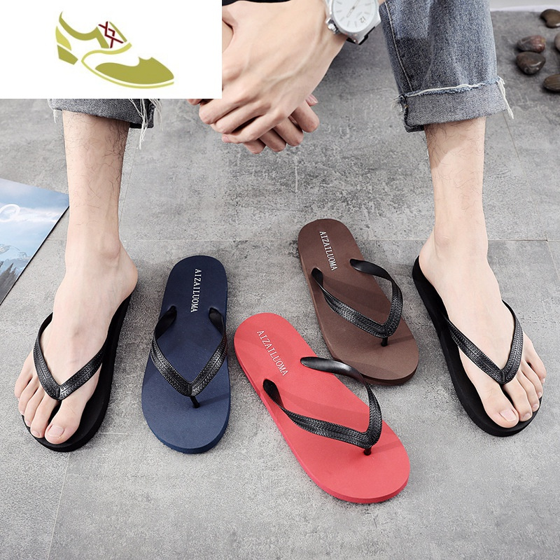 喻娄品牌个性人字拖男广东土豪防滑休闲夹脚凉拖鞋男士纯色简约时尚