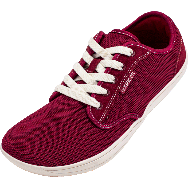 HOBIBEAR时尚轻便板鞋男女同款透气耐磨舒适百搭潮流设计 酒红色 38码