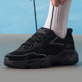 斯凯奇(Skechers)男鞋 冬季新款闪穿老爹鞋厚底增高休闲鞋透气运动鞋 118335-BBK 40码 黑色