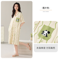 猫人睡衣女夏季纯棉短袖短裤新款宽松凉感大码薄款家居服套装 L XX-52005