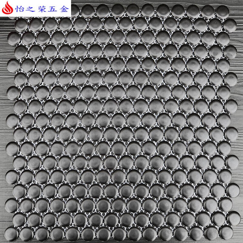 北欧圆形陶瓷马赛克瓷砖特色黑白色亚光釉面卫生间浴室防滑地墙砖