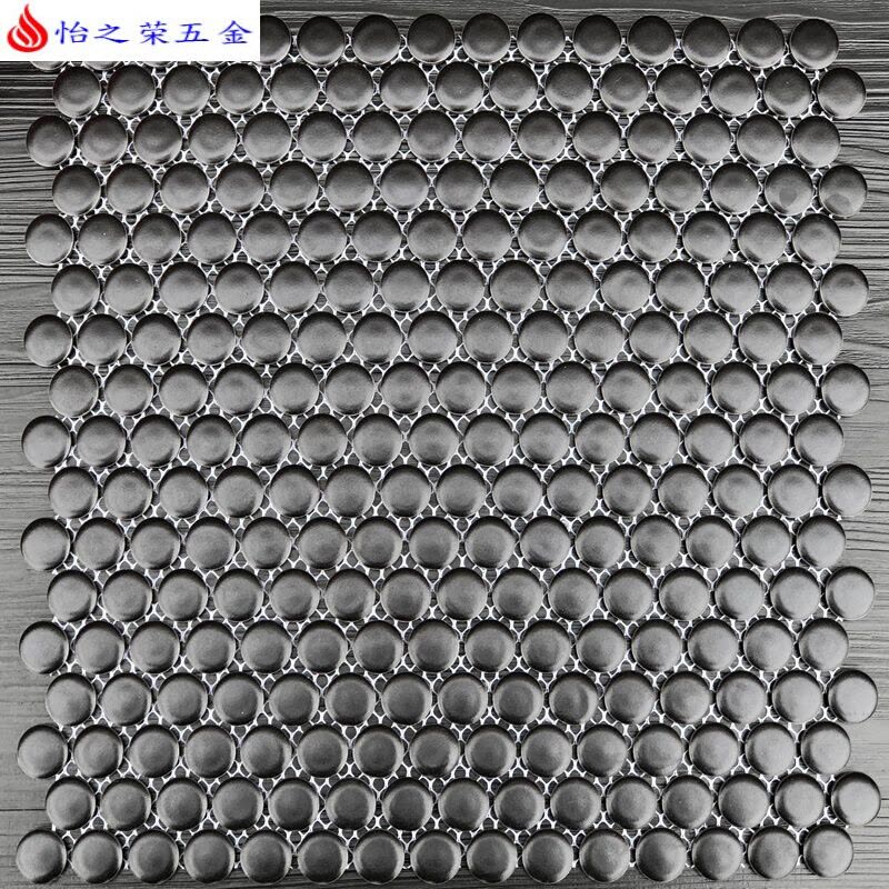 北欧圆形陶瓷马赛克瓷砖特色黑白色亚光釉面卫生间浴室防滑地墙砖图片