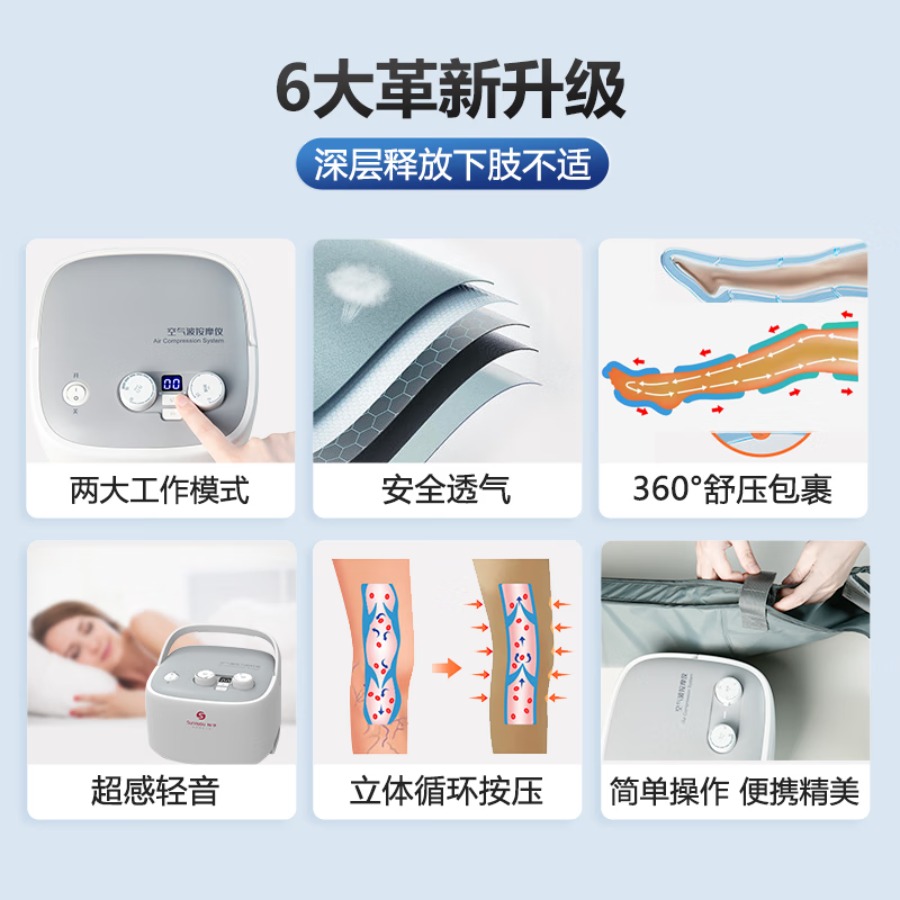 翔宇医疗空气波压力治疗仪上下肢腰部理疗仪 主机+双下肢+单上肢+腰部