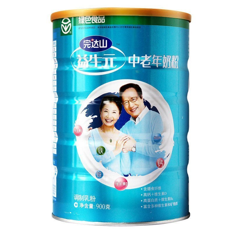 完达山益生元中老年奶粉900g克/罐装 含多种维生素及矿物质