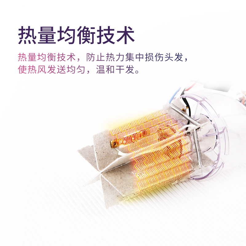 飞科(FLYCO)电吹风机家用吹风筒可折叠 1200W 白紫[可折叠]