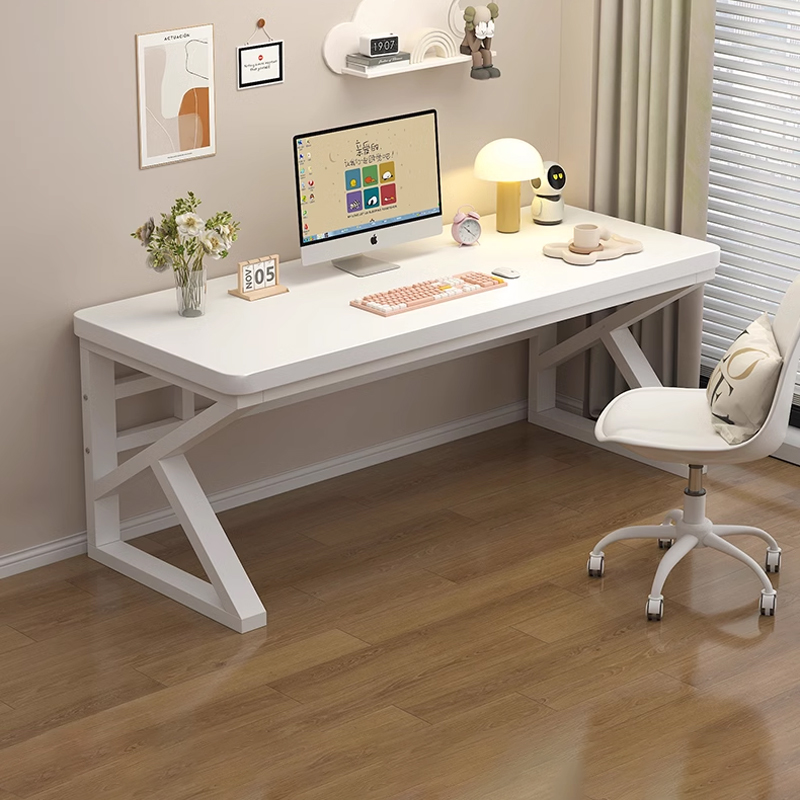 中豫鑫泽ZYXZ5040220 实木电脑桌台式书桌卧室家用办公桌 0.8米白色高清大图