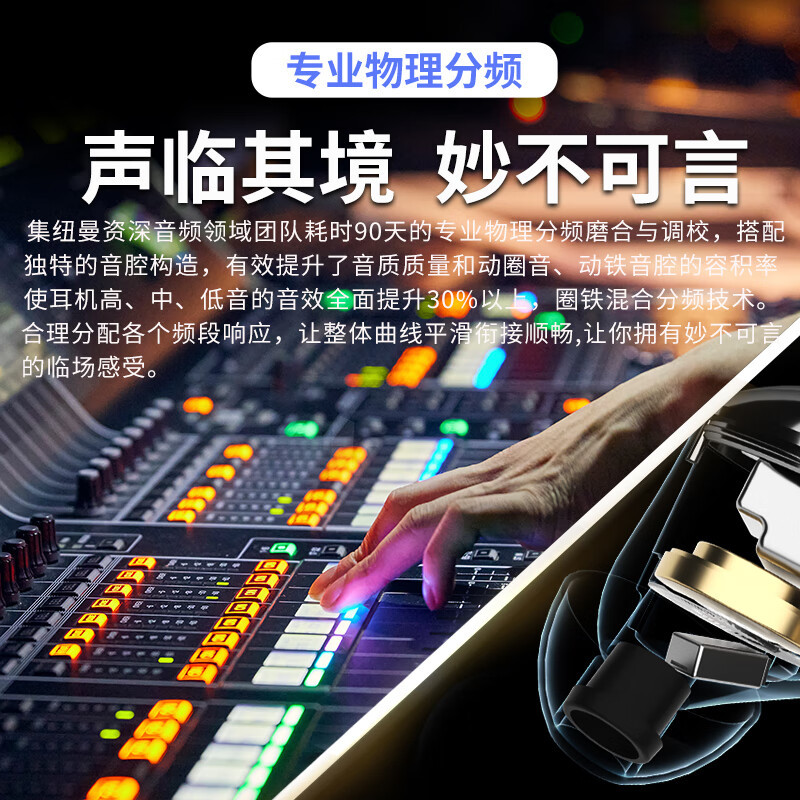 纽曼 真无线蓝牙耳机HiFi max-π黑色高清大图