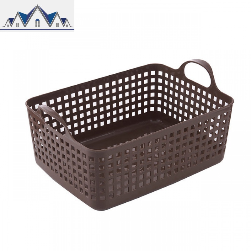 脏衣篮塑料家用手提带盖洗衣收纳筐叠加浴室多层收纳篮脏衣服 三维工匠 咖啡色小号篮