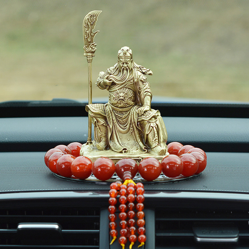 吉米兔 Jimmytu 挂饰 摆饰铜关公像关羽将军铜关公车内饰品摆件汽车载装饰品车上中控台关二爷 男武财神摆件 铜关公像 红玛瑙大佛珠 价格图片品牌报价 苏宁易购吉米兔慧众专卖店
