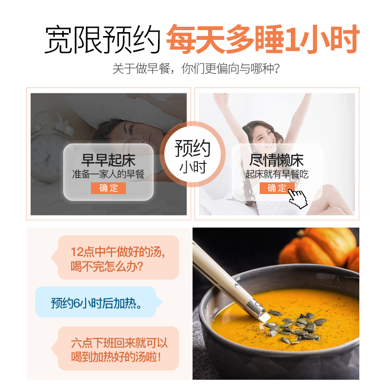 金 美国西屋多功能家用破壁料理机全自动低音加热养生豆浆机