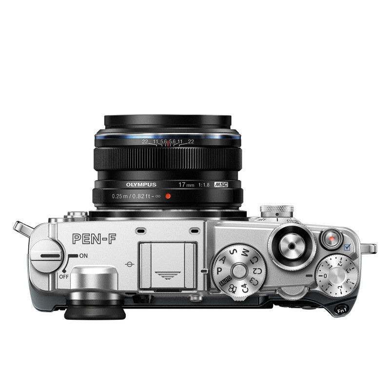 奥林巴斯(OLYMPUS)PEN-F-1718K 数码微单相机 定焦套装 LiveMOS传感器 银色2030万像素高清大图