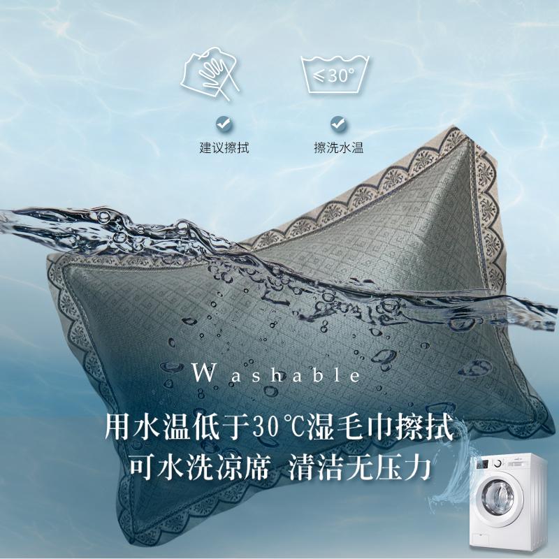 美帮汇可水洗床单款冰丝席三件套折叠机洗凉席1.8m床裙式夏季1.5米席子2高清大图