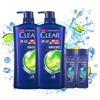 清扬 (CLEAR) 男士去屑洗发水清爽控油型900g*2+清扬洗发水100g*2(香型随机) [联合利华]