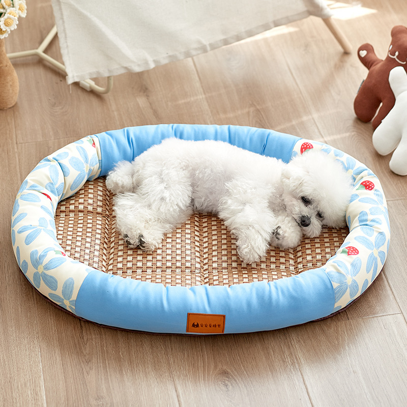 夏天凉窝中小型犬四季通用泰迪狗床沙发狗凉席睡垫子宠物用品>800_800