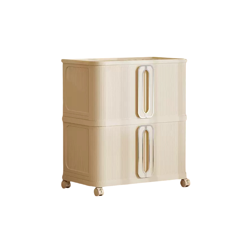 酷美智悦 带轮子可折叠收纳柜2层66*39*73cm KM-BH548 个高清大图