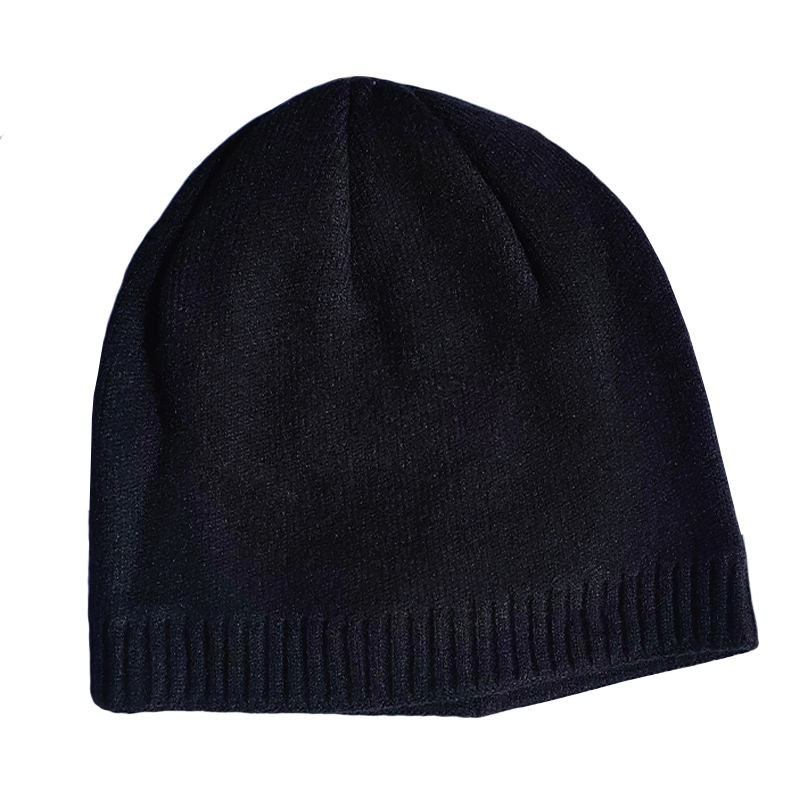 炯毅 冬季毛线帽加绒保暖棉帽户外骑车防寒防风帽针织冷帽 帽子 黑色 均码 个